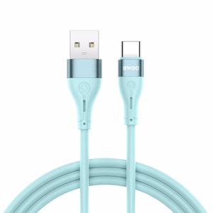 BWOO X280C Minimalist Silicone USB - USB-C kabelis 1m 3A, zaļš