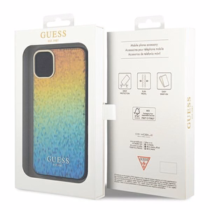Guess IML Facetēts spogulis Disco Iridescent viedtālruņa apvalks iPhone 11 / Xr - daudzkrāsains