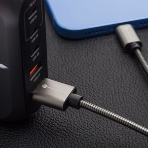 FORCELL F-ENERGY Metal C234 kabelis USB-A uz Type-C QC3.0 66W 1 m sudrabains