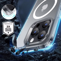 ESR Classic Hybrid Halolock Magnētiskais viedtālruņa apvalks + rūdītais stikls iPhone 16 Pro Max - daļēji caurspīdīgs