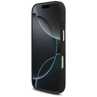 Guess Grained Big 4G Classic Logo viedtālruņa apvalks iPhone 17 Pro - melns