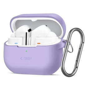 Tech-Protect silikona apvalks ar āķi Samsung Galaxy Buds 3 / 3 FE / 3 Pro austiņām - violets