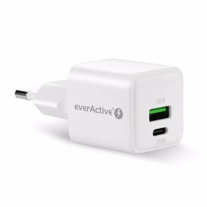 lādētājs 1 x USB, 1 x USB-C Quick Charge 3.0 20W balts