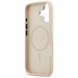 GUESS viedtālruņa apvalks IPHONE 17 saderīgs ar Magnētisko GUHMP17SPSDTSCME (PU W/ Triangle Logo) bēša