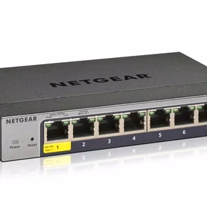 Netgear GS108T – pārvaldāms 2. slāņa gigabitu Ethernet komutators, pelēks