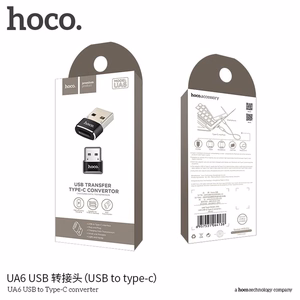 Adapteris OTG USB A uz USB C Hoco UA6 melns