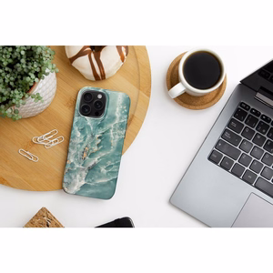 FORCELL F-PROTECT Mirage, militārā standarta pārbaudīts magnētiskais viedtālruņa apvalks IPHONE 16 PLUS, zaļais marmors