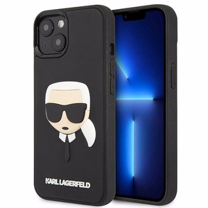 Viedtālruņa apvalks Karl Lagerfeld KLHCP14MKH3DBK iPhone 14 Plus 6.7\" melns / melns 3D Gumijas Karl's Head