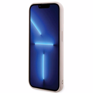 Karl Lagerfeld 3D gumijas spīdīgs logotips viedtālruņa apvalks iPhone 15 Pro - rozā