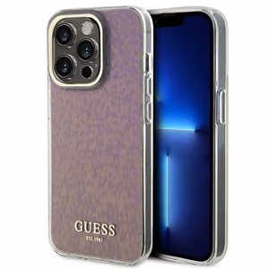 Guess GUHCP15XHDECMP iPhone 15 Pro Max 6.7" pink/pink hardcase IML Faceted Mirror Disco Iridescent