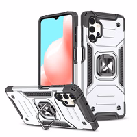 Wozinsky Ring Armor izturīgais hibrīdais apvalks + magnētiskais turētājs viedtālrunim Samsung Galaxy A73 – sudrabains