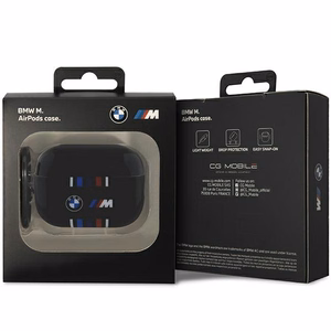 BMW BMAP222SWTK AirPods Pro 2 paaudzes apvalks melns/melns ar daudzkrāsainām līnijām