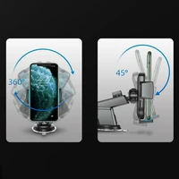 Joyroom automobiļu tālruņa turētājs ar teleskopisku izplešamu roku priekš automobiļa paneļa un priekšējā stikla melns (JR-OK3)