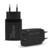 Blavec sienas lādētājs BC-5 GaN - USB + Type C - PD QC 45W 3A (TCBC5G-UCB453A) melns