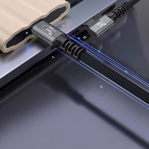 Wozinsky WPS1-UY41S USB-C Thunderbolt 4 240W leņķa kabelis 1.5m 4K - melns