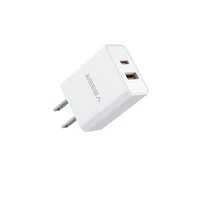 VEGER ceļojumu lādētājs USB A + Type C PD QC3.0 3A 30W VLS302U balts
