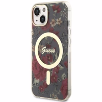 Guess GUHMP14MHCFWSA iPhone 14 Plus 6.7" zaļš/haki cietais apvalks Zieds Magnētiskais