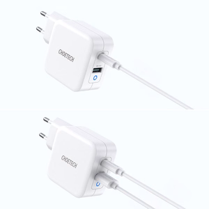 Charger CHOETECH GaN USB Type-C, Type-A: 65W, PD, QC
