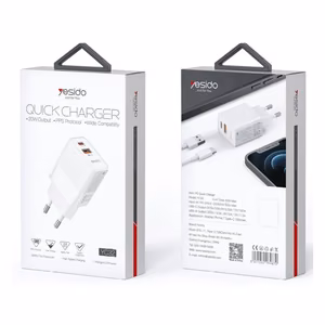 Yesido wall charger YC32 PD 20W QC3.0 USB-A+C white