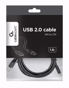 Gembird USB kabelis USB 2.0 1.8 m USB A USB C melns