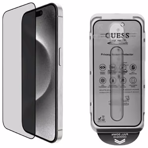 Guess Aizsargstikls Privātuma 2.5D Outline rūdītais stikls iPhone 16 Pro