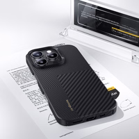 Benks Montage Magnētiskais Armor Air Kevlar viedtālruņa apvalks PC rāmis 600D+1500D (MB65) Iphone 16 Pro melns