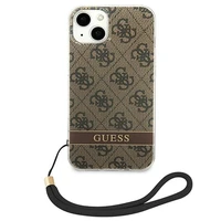 Guess GUOHCP14MH4STW iPhone 14 Plus 6.7 "brūns / brūns cietais apvalks 4G druka Siksna