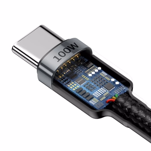 Baseus kabelis Cafule PD USB-C - USB-C 2,0 m 5A pelēks-melns 100W