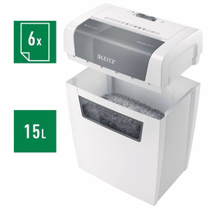 Leitz IQ Home – P-4 dokumentu smalcinātājs, 6 loksnes, 15 l tvertne (80340000)