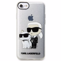 Karl Lagerfeld KLHCI8HNKCTGT iPhone 7/8/ SE 2020 / SE 2022 caurspīdīgs cietais apvalks Gliter Karl&Choupette