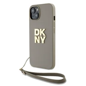 DKNY Viedtālruņa apvalks ar siksniņu un logotipu iPhone 15 / 14 / 13 - bēšs