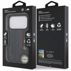 Viedtālruņa apvalks BMW M Kevlar Lines & Logo MagSafe Case for iPhone 17 Pro - melns