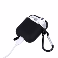 Viedtālruņa apvalks Airpods / Airpods 2 melns ar āķi