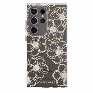 Case-Mate Floral Gems vāciņš ierīcei Samsung Galaxy S24 Ultra, zelta krāsā