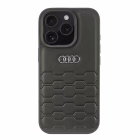 Audi Sintētiskās ādas iPhone 16 Pro 6.3" melns/melns cietais apvalks AU-TPUPCIP16P-GT/D2-BK