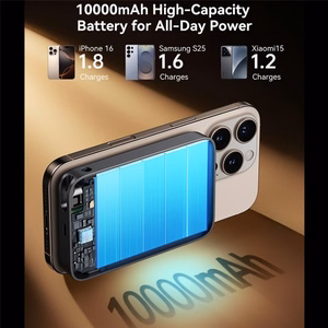 Joyroom JR-PBM02 внешний аккумулятор 22.5W 10000mAh 3в1 магнитный беспроводной совместимый с MagSafe со встроенным кабелем - Чёрный