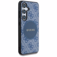 Viedtālruņa apvalks Guess 4G Round Patch Classic Logo MagSafe Samsung Galaxy S25 Plus zils