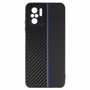Tel Protect CARBON Case for Xiaomi Redmi Note 10/Note 10S/Poco M5S Black with blue stripe