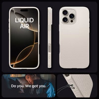 Spigen Liquid Air viedtālruņa apvalks iPhone 16 Pro Max - titāna krāsas