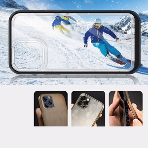  Skaidrs 3in1 vāciņš iPhone 13 Pro ar melno rāmis želejas pārklājums