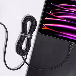 Crong Armor Link USB-C–USB-C kabelis, 200 cm, 100 W PD, 5 A, melns