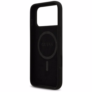 Guess Silicone Logo Strass 4G MagSafe Case for iPhone 17 Pro Max - Black