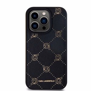 Karl Lagerfeld Magnētiskais Karl Head iPhone 15 Pro viedtālruņa apvalks - melns