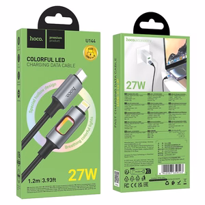 LED Kabelis USB C to Lightning Hoco PD 27W 1,2 m U144 melns