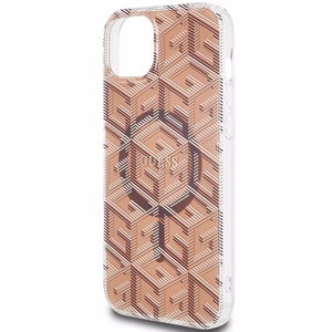 Guess IML GCube Magnētiskais viedtālruņa apvalks iPhone 15 Plus / 14 Plus - brūna