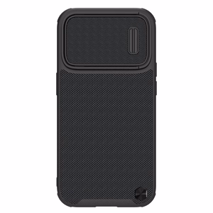 Nillkin Textured S vāciņš iPhone 14 Pro Max apvalks ar kameras vāciņu melns
