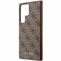 Guess GUHCS23LG4GFBR S23 Ultra S918 brūns/brūns cietais apvalks 4G Metāla Zelta Logotips