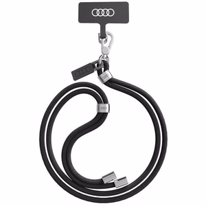 Audi universāla tālruņa siksniņa 120cm 6mm crossbody melna AU-CBL6-R8/D1-BK