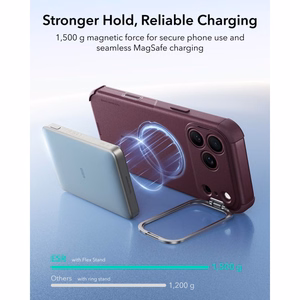 ESR Cyber Tough Kickstand MagSafe maciņš, paredzēts iPhone 18 Pro Max / 17 Pro Max, tumšā ķiršu krāsā