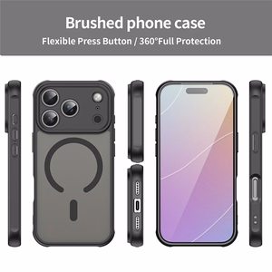 Melns magnētisks matēts PC un TPU vāciņš iPhone 18 Pro Max / 17 Pro Max, izturīgs pret kritieniem